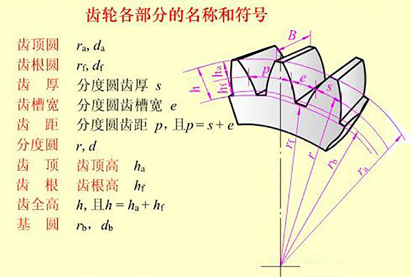 齒輪各部分的名稱和符號(hào)
